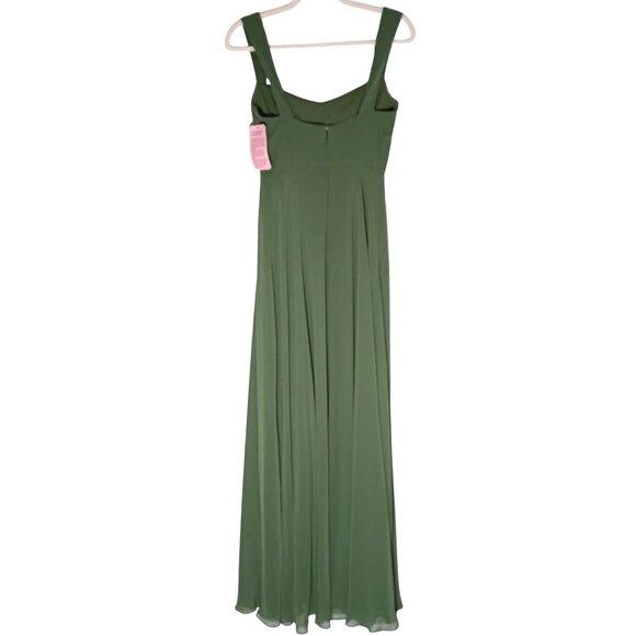 NEW After Six Contoured Wide‎ Strap Sweetheart Maxi Dress in Vineyard Green, 6 - Picture 4 of 9